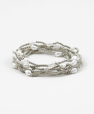 Silver pearl bracelets