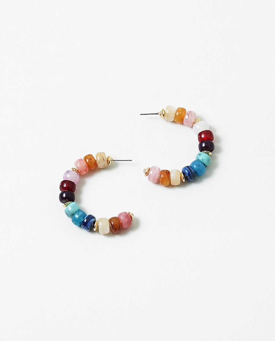 Rainbow hoop earrings