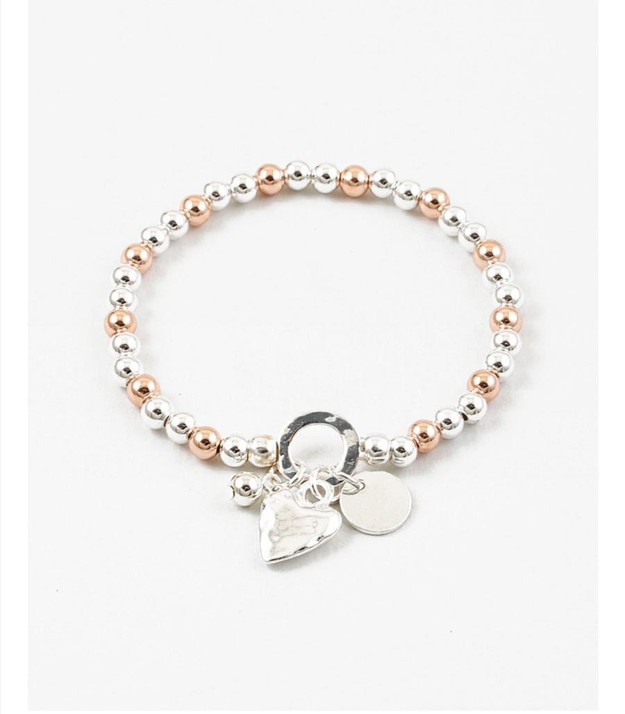 Two tone charm bracelet