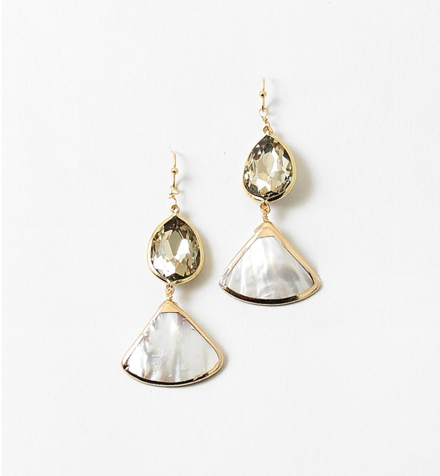 Topaz shell earrings