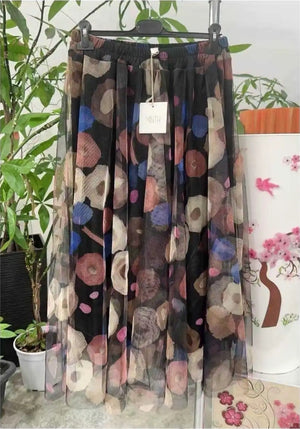 Tulle Print Skirt