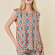 Load image into Gallery viewer, Doe and Rae - Banded Shoulder Print Top
