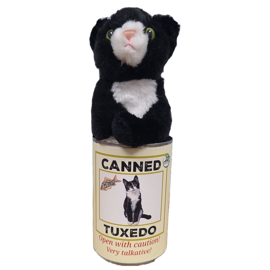 Canned Gifts - Canned Tuxedo - Rescue Cat - Eco-Friendly and Recycled