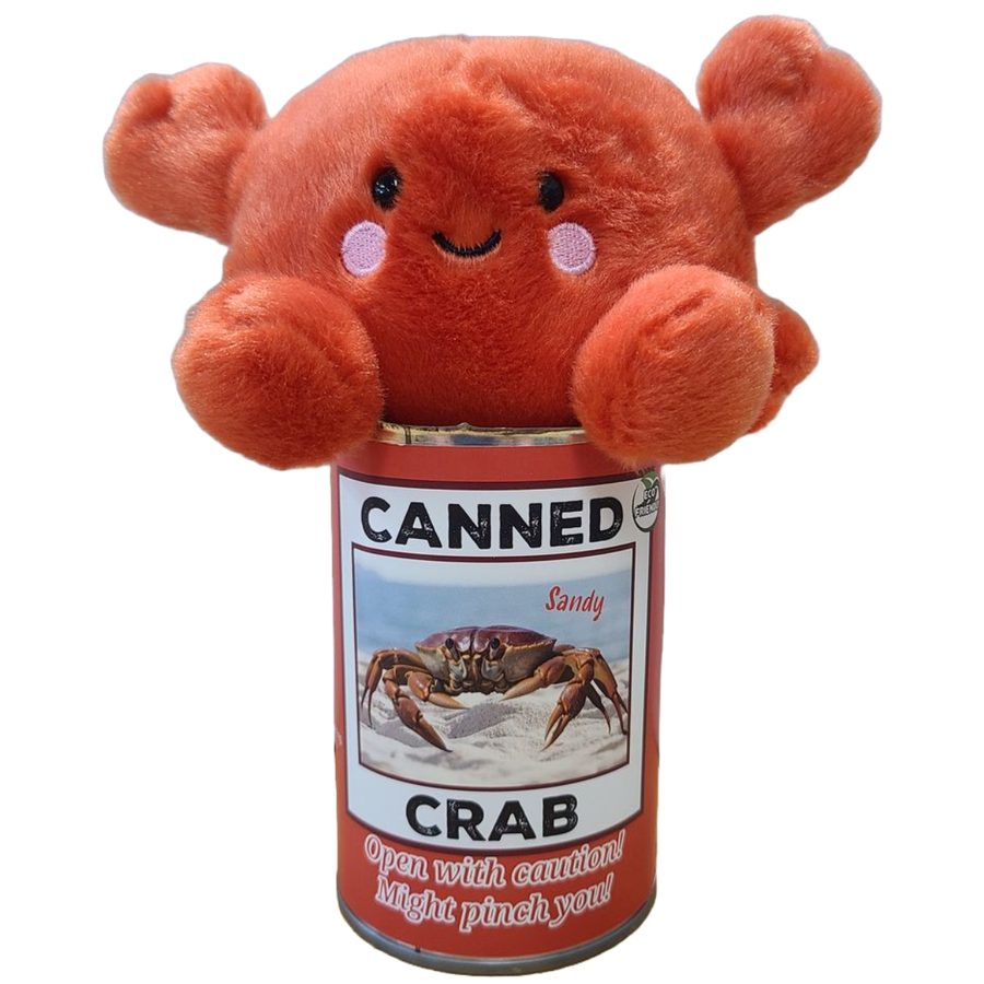 Canned Gifts - Sandy the Canned Crab - Eco-Friendly Plush w/Jokes