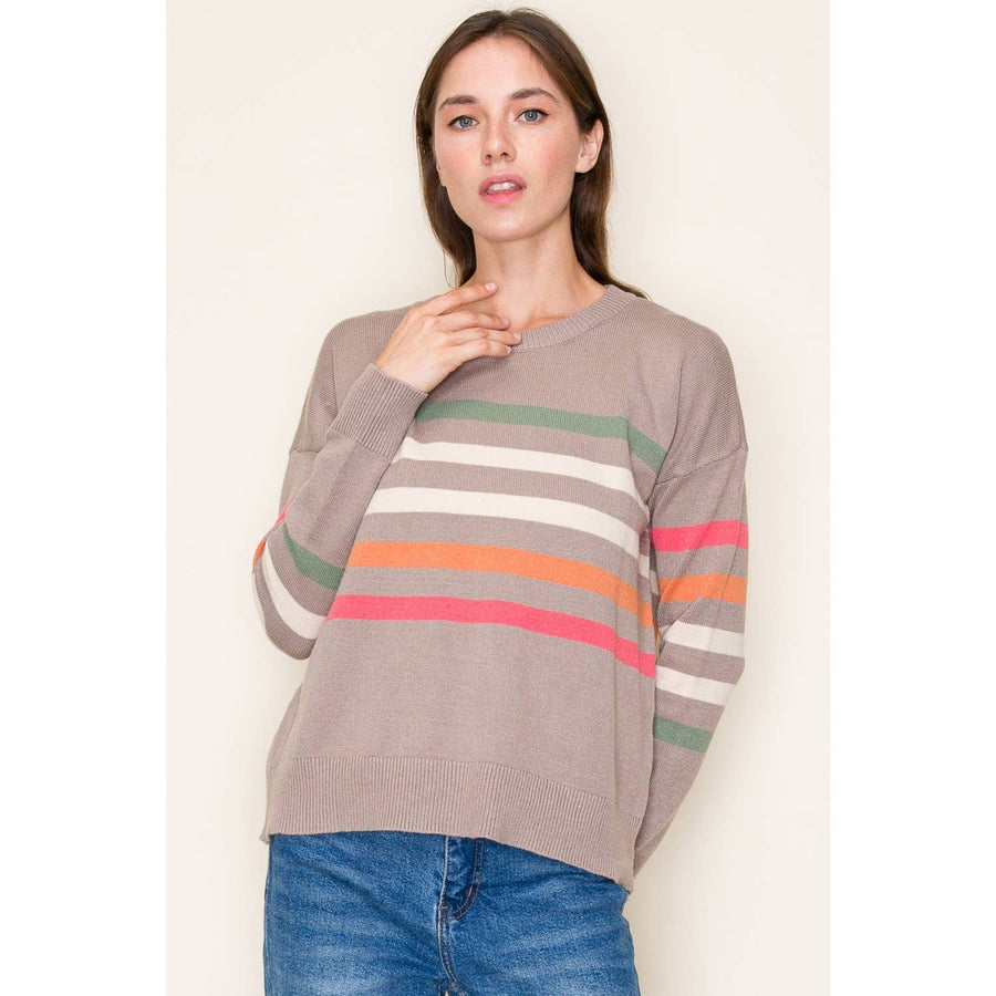 Stripe Crew Neck Sweater