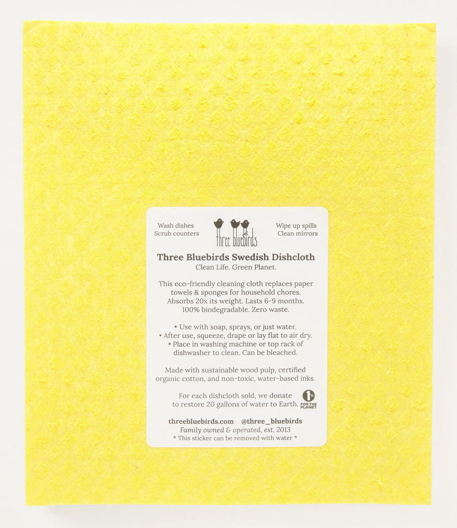 Swedish Dishcloths - Six Stems on Yellow