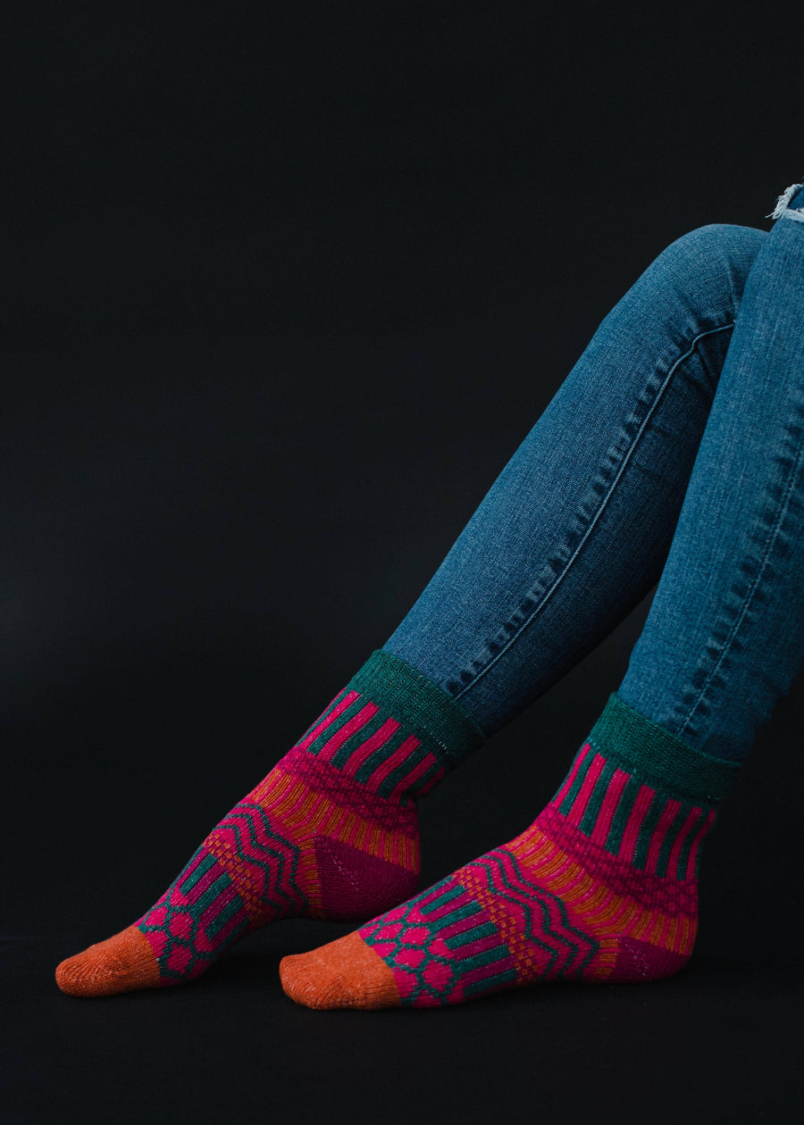 P.A Co. - Fuchsia Pattern Socks