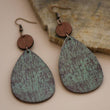 Load image into Gallery viewer, Mia - Printed Wood Teardrop Earrings - 6966
