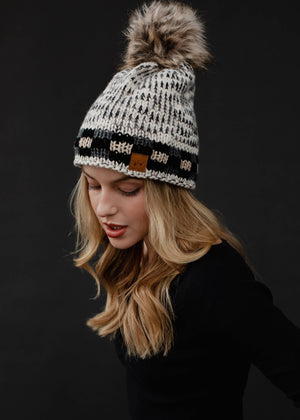 P.A Co. - Pom Hat w/ Plaid Trim