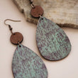 Load image into Gallery viewer, Mia - Printed Wood Teardrop Earrings - 6966
