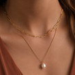 Load image into Gallery viewer, Mia Accessories - 18K Gold Waterproof Stainless Steel Pearl Necklace
