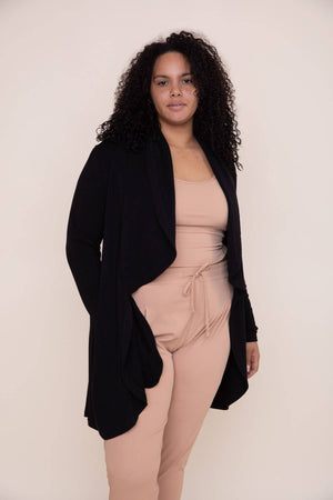 Mono B - CURVY Fleece Lined Cardigan