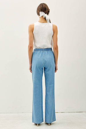 Denim Wide Leg Pants