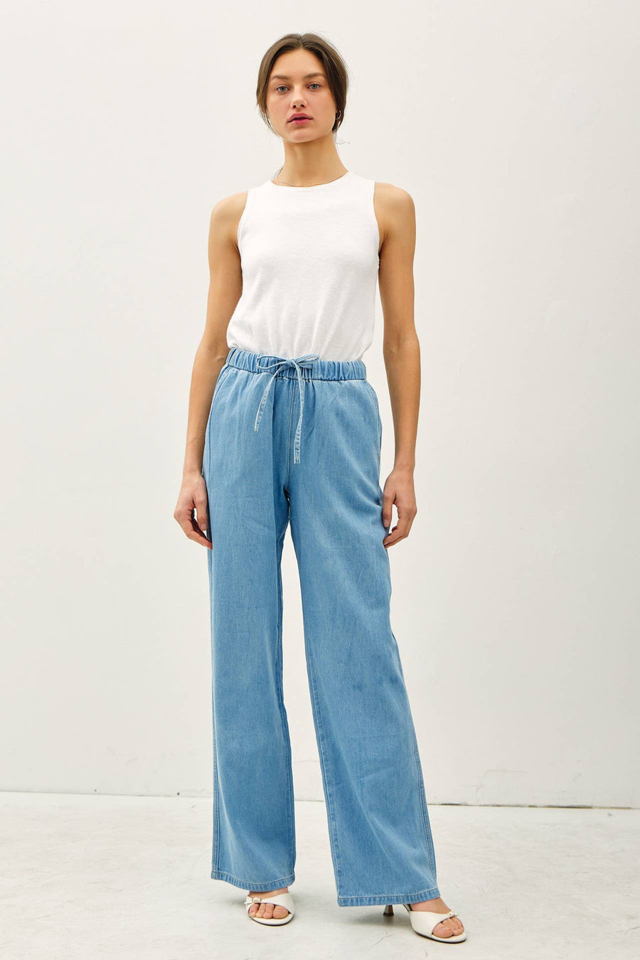 Denim Wide Leg Pants