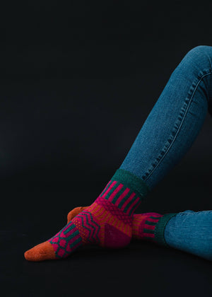 P.A Co. - Fuchsia Pattern Socks