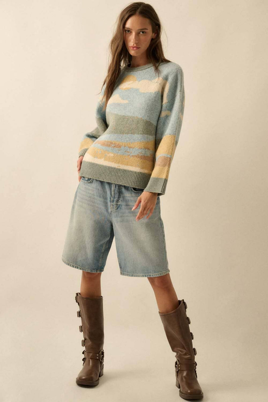 Beach Landscape Knit Sweater