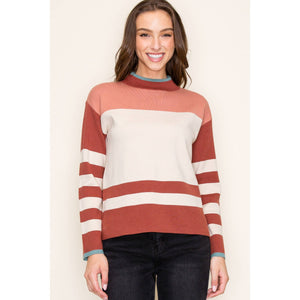 Colorblock Mock Neck