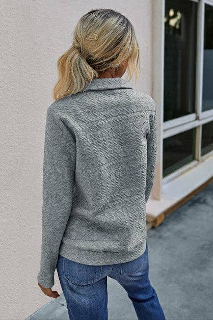Half Zip Textured Pullover