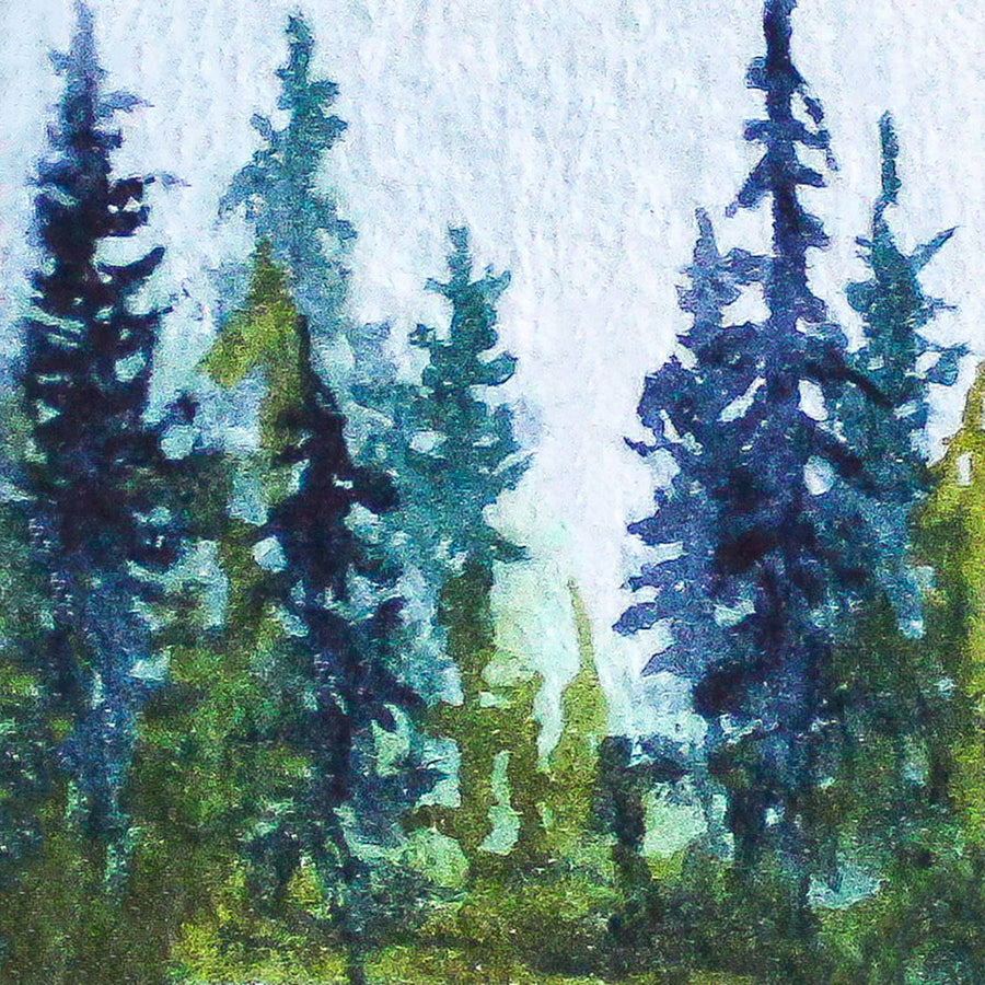 Magnet - 1" Misty Forest Watercolor Print